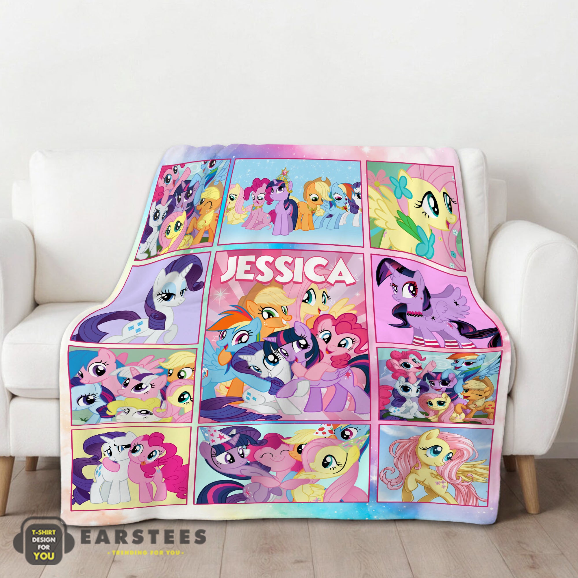Good My Little Pony Characters Friendship Is Magic Collage Blanket Fleece Customized Blanket - Image 2