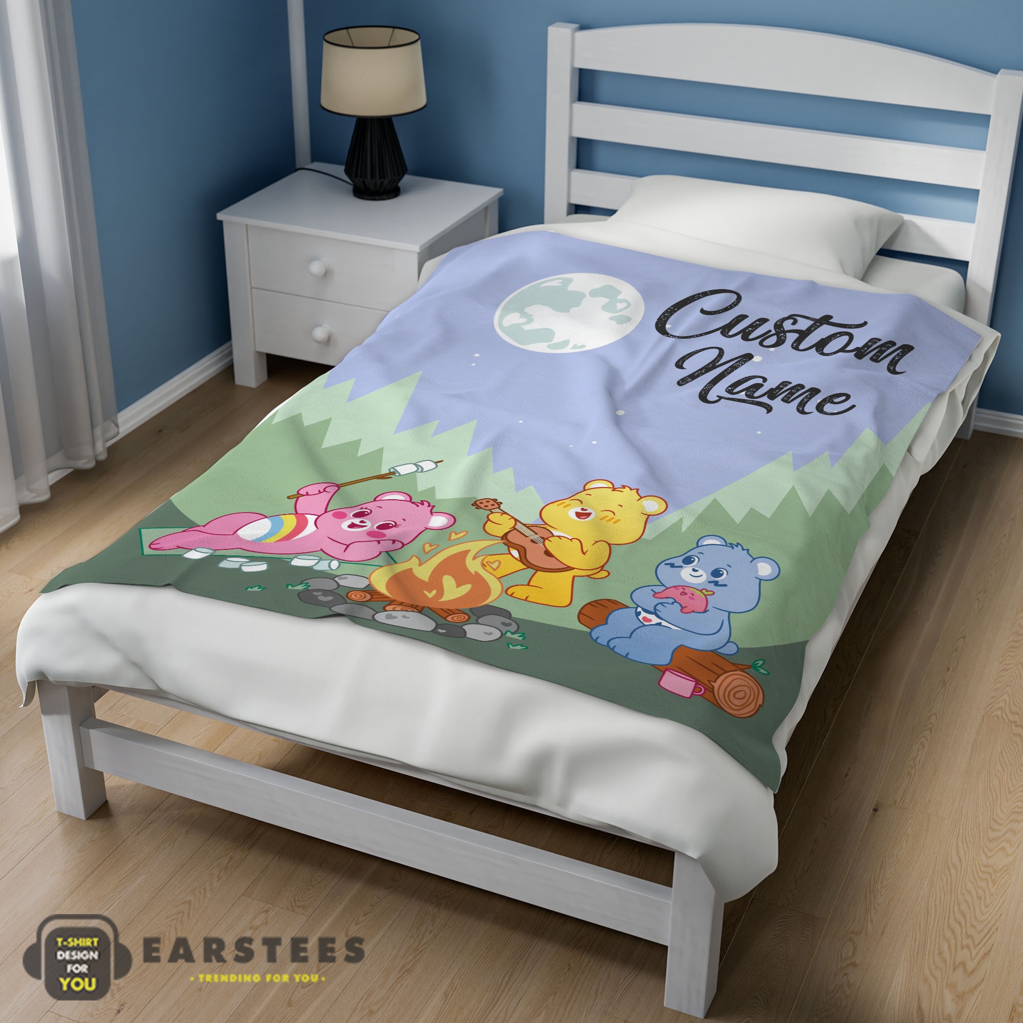Good Nelvana The Care Bears Family Camping Fleece Blanket – Customize Blanket - Image 3