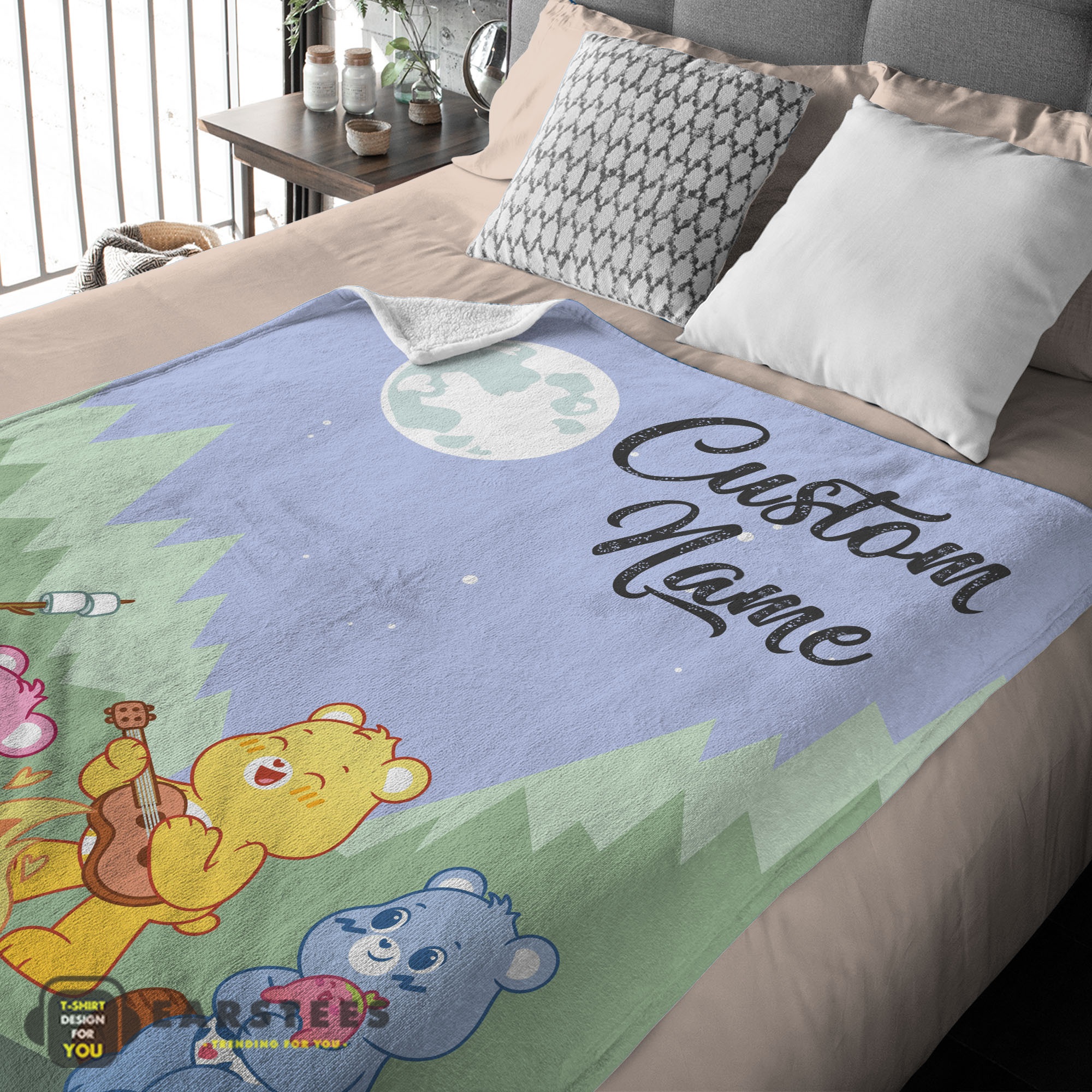 Good Nelvana The Care Bears Family Camping Fleece Blanket – Customize Blanket - Image 2