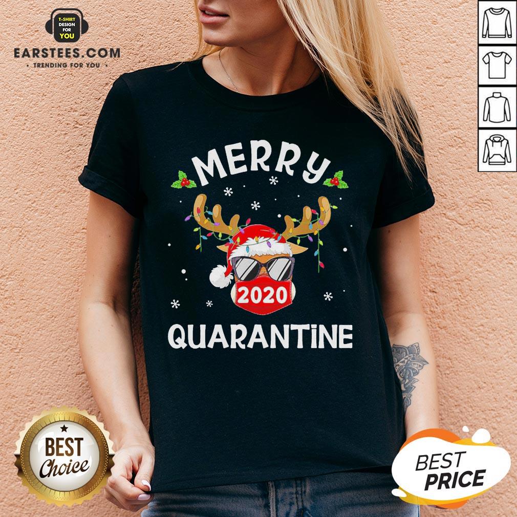 Funny Reindeer Face Mask Santa Merry Quarantine Christmas Sweater Shirt - Image 3