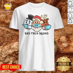 Cute Santa Claus 2020 Rad Tech Squad Snow And Reindeer Wear Mask Shirt