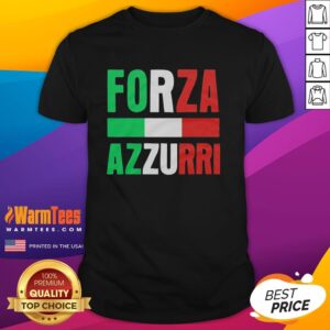 Top Forza Azzurri Soccer Italy Flag Pattern Retro T-Shirt