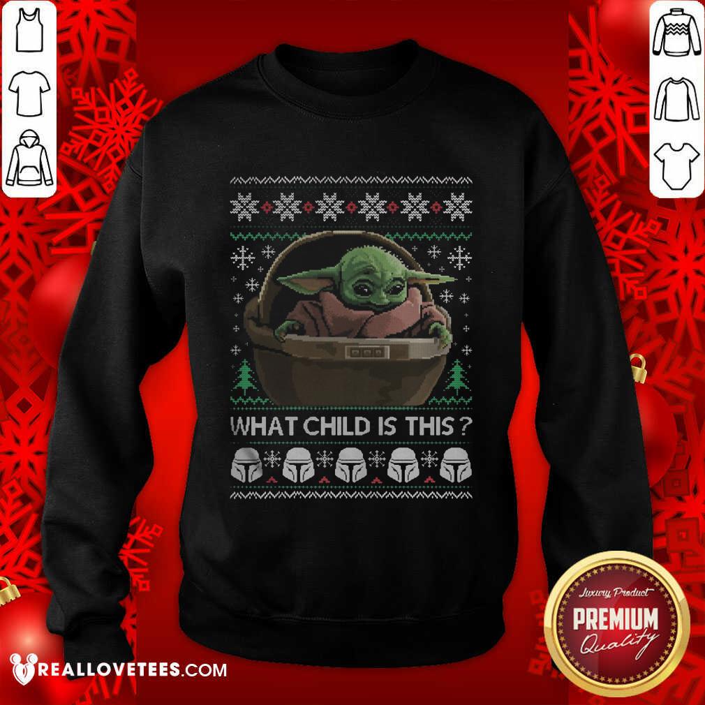 Top 2020 What Child Is This Baby Yoda Funny Christmas Shirt - Image 3