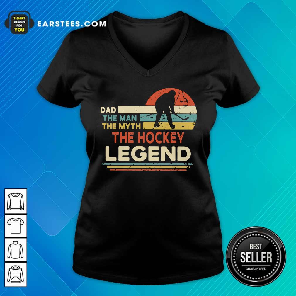 Golf Dad The Man The Myth The Hockey Legend Vintage Shirt - Image 5