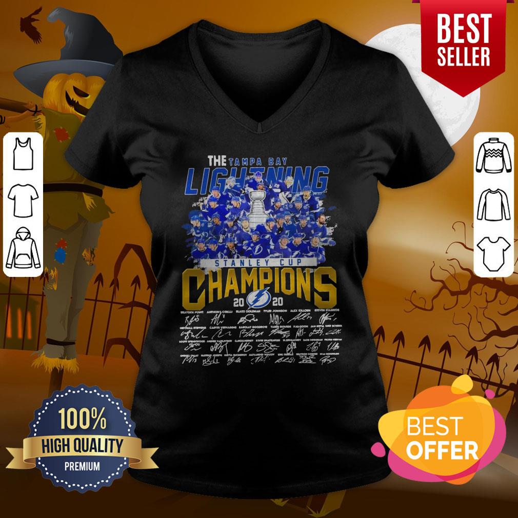 The Tampa Bay Lightning Stanley Cup Champions 2020 Signatures Shirt - Image 2