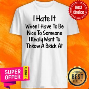I Hate It When I Have To Be Nice To Someone I Really Want To Throw A Brick At Shirt
