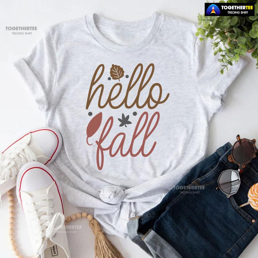 Hello Fall Thanksgiving T-Shirt - Image 5