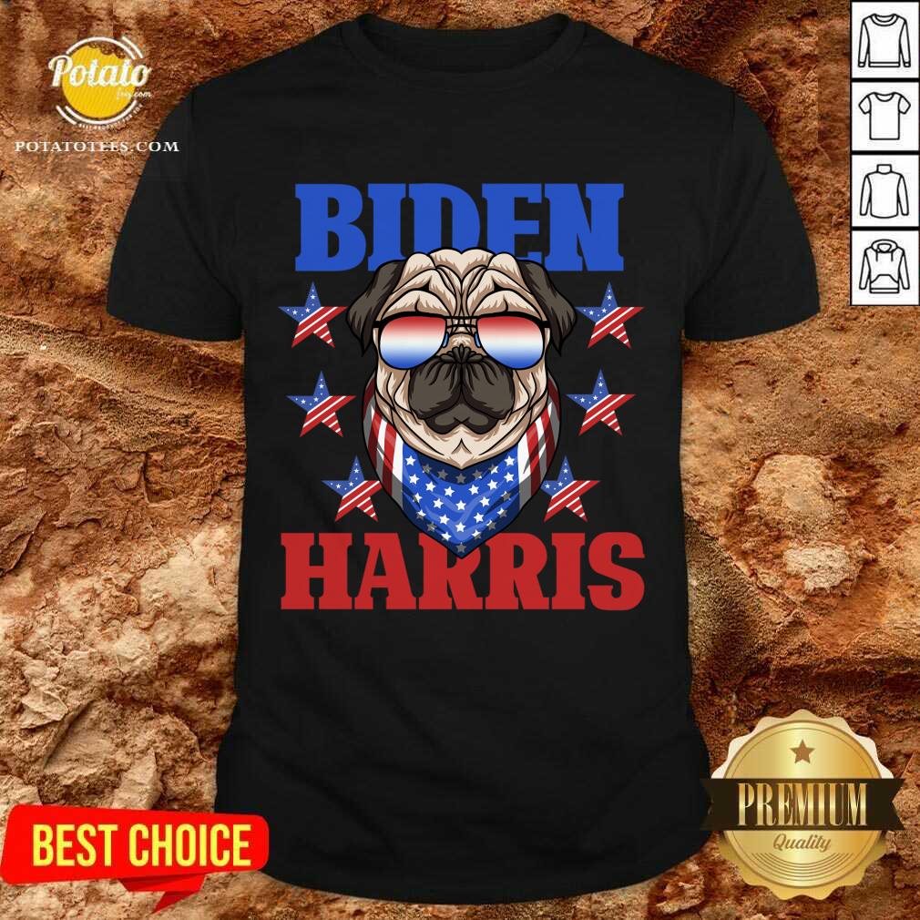 Premium Biden Harris 2021 Democrat American Flag Pug Dog Sunglasses Unisex Shirt