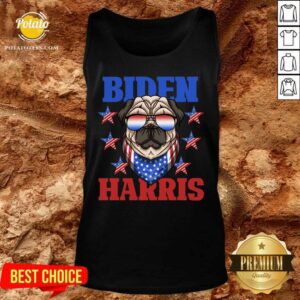 Alternative view of Premium Biden Harris 2021 Democrat American Flag Pug Dog Sunglasses Unisex Shirt