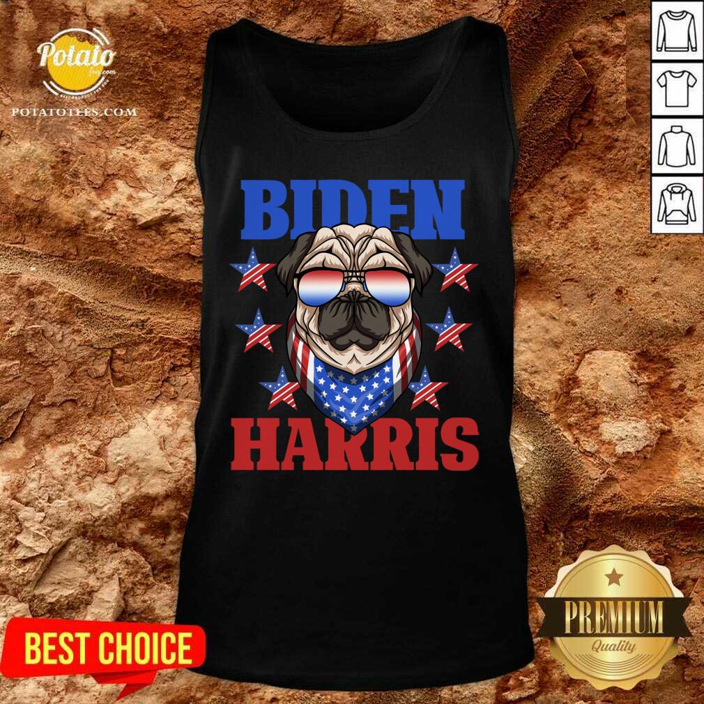 Premium Biden Harris 2021 Democrat American Flag Pug Dog Sunglasses Unisex Shirt - Image 2
