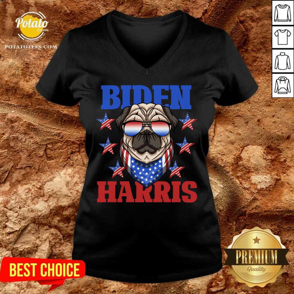 Premium Biden Harris 2021 Democrat American Flag Pug Dog Sunglasses Unisex Shirt - Image 5