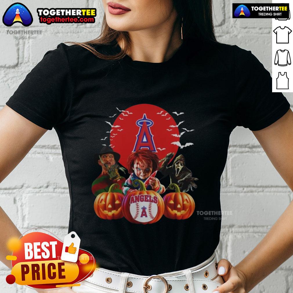 Hot Los Angeles Angels MLB Horror Movie Halloween T-Shirt - Image 3