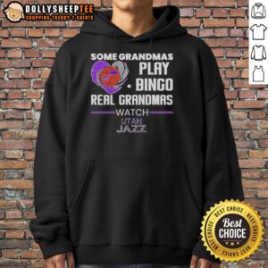 Alternative view of Official Some Grandmas Play Bingo Real Grandmas Watch Utah Jazz T-Shirt