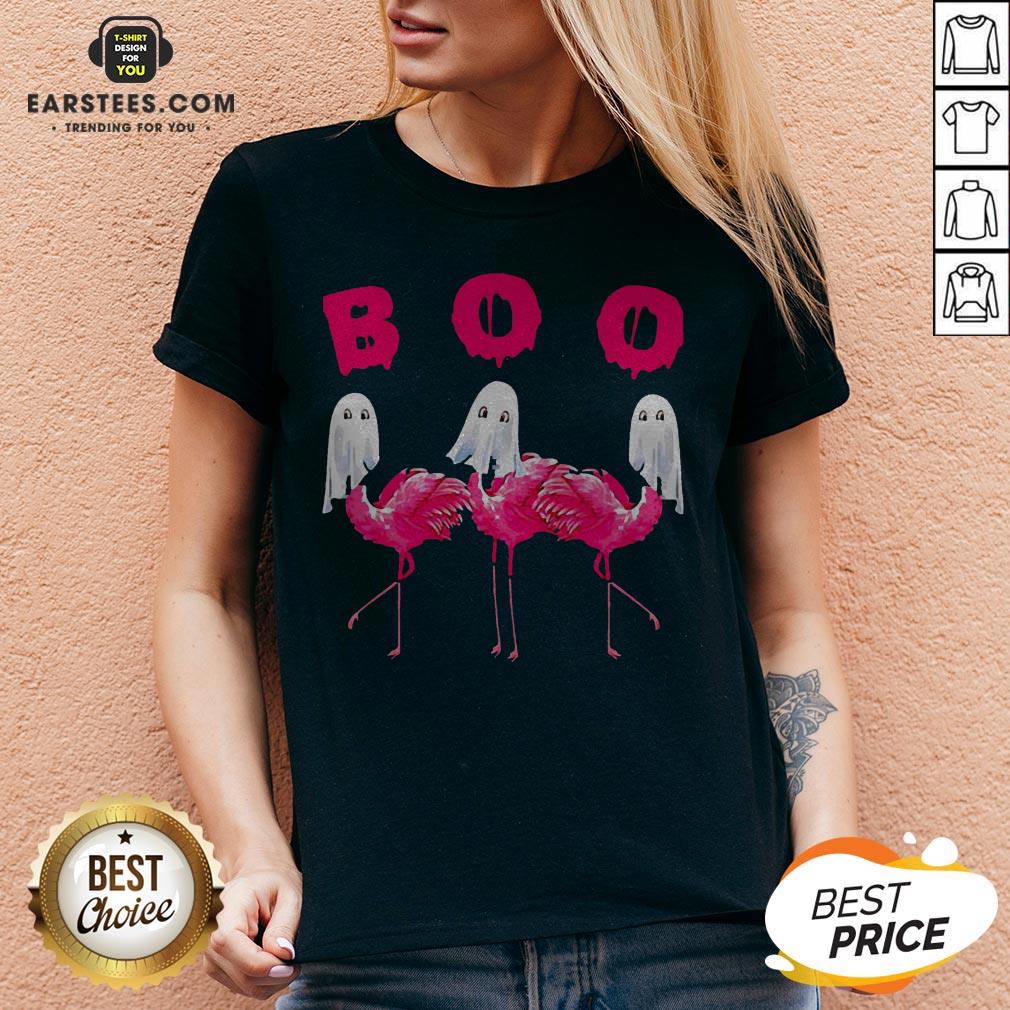 Funny Flamingo Boo Happy Halloween Shirt - Image 4
