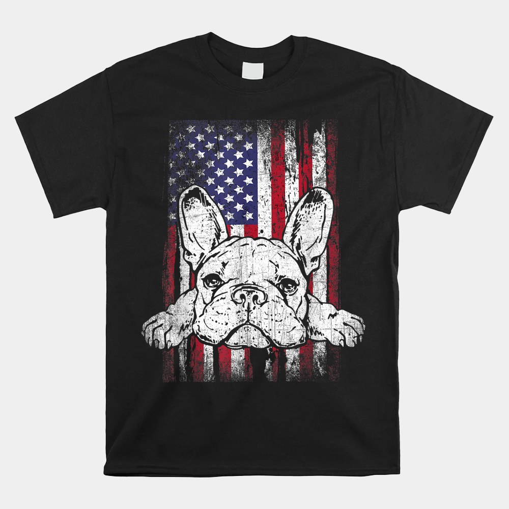 Patriotic French Bulldog American Flag Dog Shirt - Image 4