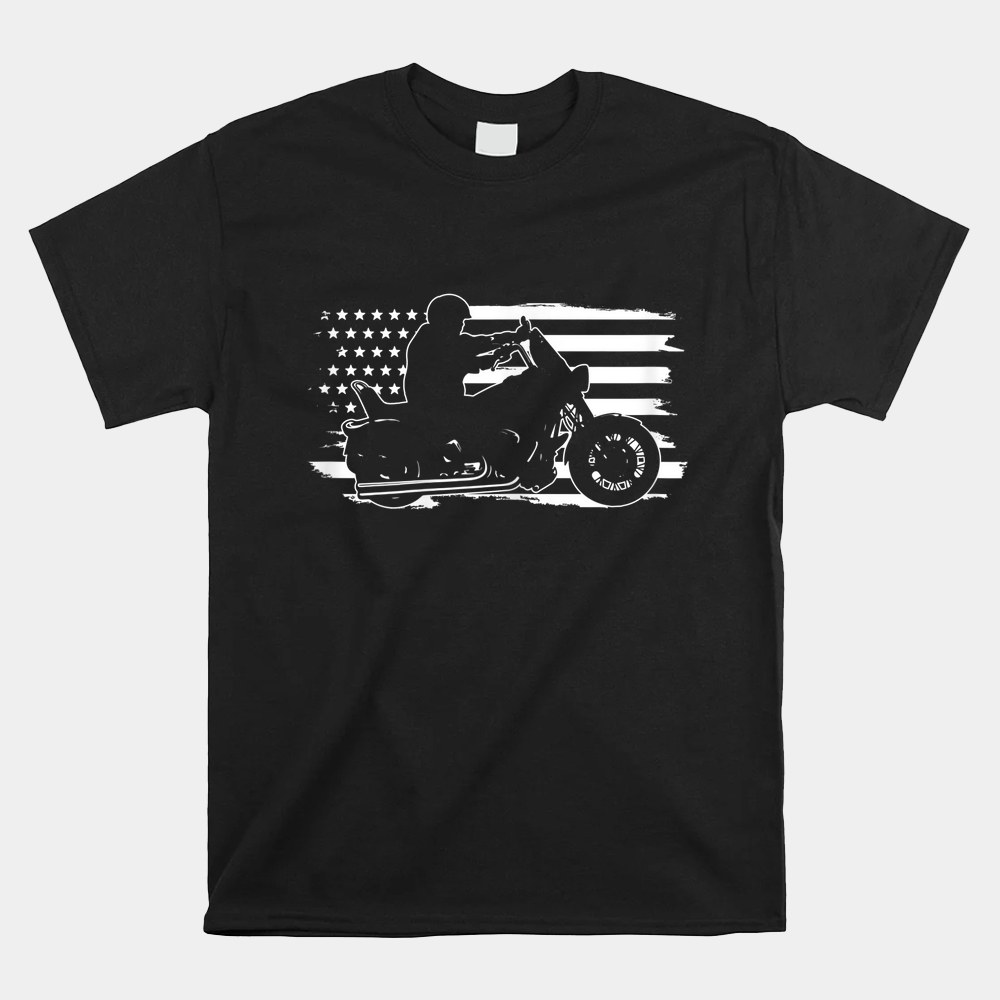 Patriotic Motorcycle Vintage American Us Flag Biker Shirt - Image 4