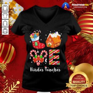 Alternative view of Pretty Love Socks House Kinder Teacher Merry Christmas Shirt