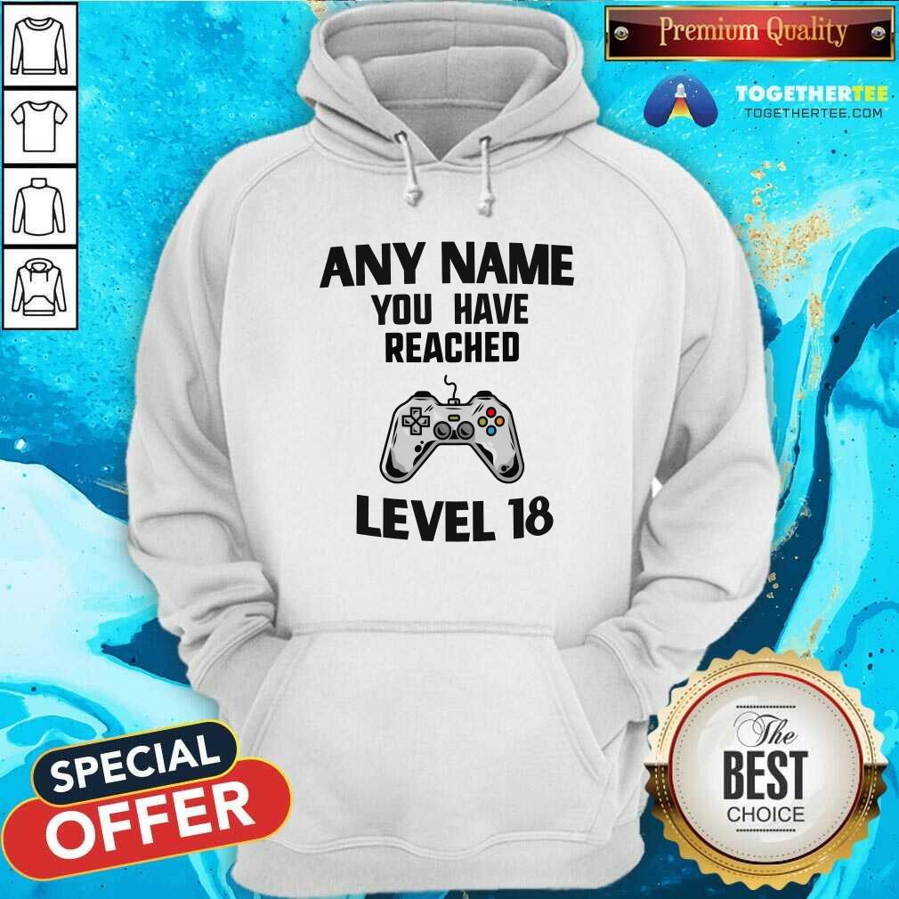Funny Any Name You Have Reached Level 18 Gaming Shirt - Image 5
