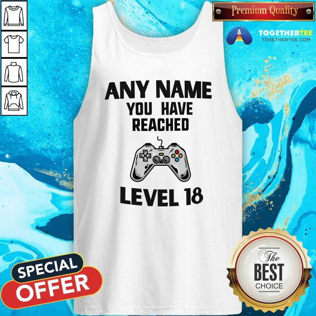 Funny Any Name You Have Reached Level 18 Gaming Shirt - Image 4