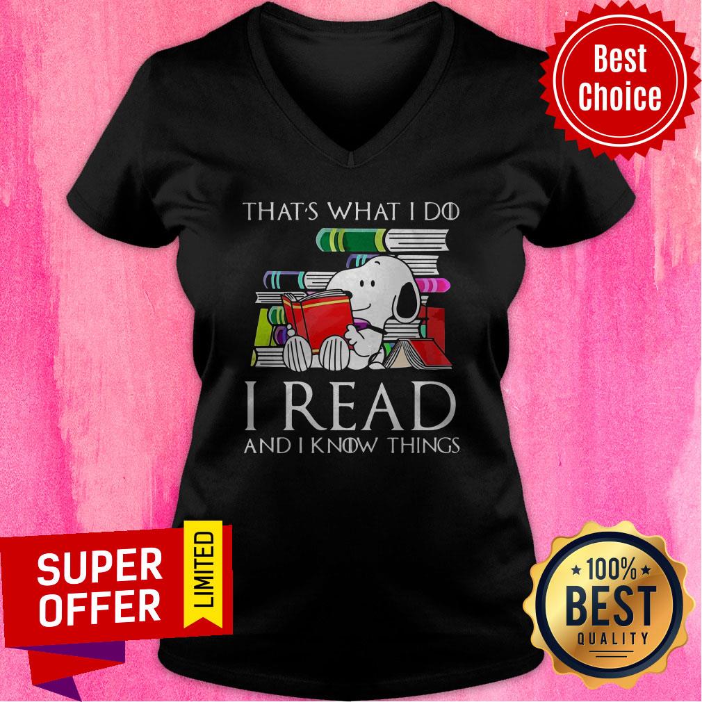 Funny That’s What I Do I Read And I Know Things Snoopy Shirt - Image 4