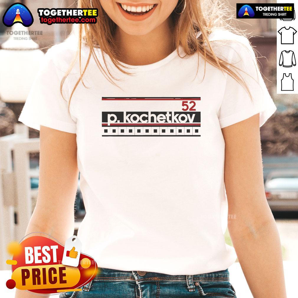 Top Pyotr Kochetkov Name Number Stripe Carolina Hurricanes T-Shirt - Image 3