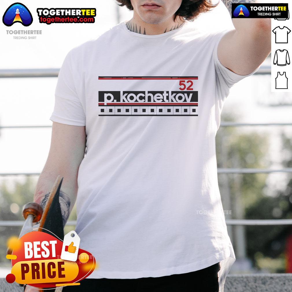 Top Pyotr Kochetkov Name Number Stripe Carolina Hurricanes T-Shirt