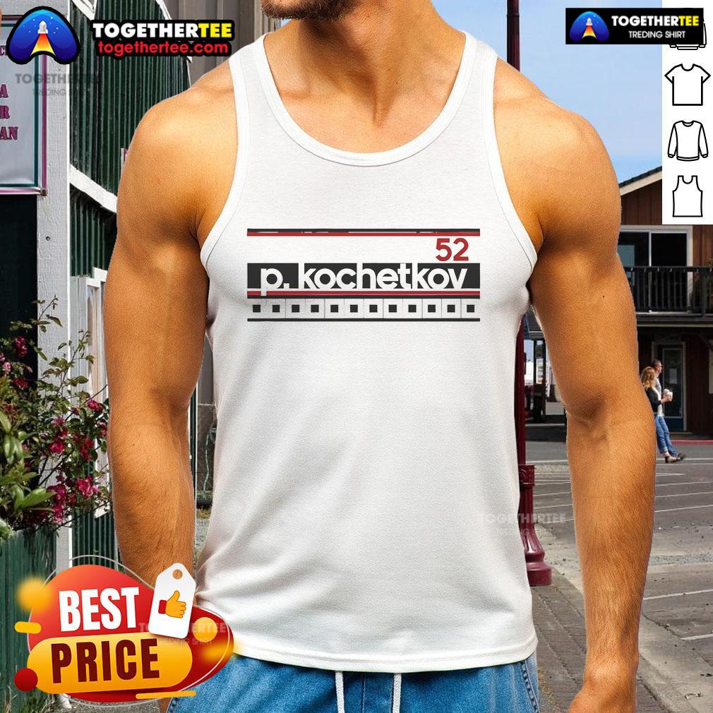 Top Pyotr Kochetkov Name Number Stripe Carolina Hurricanes T-Shirt - Image 4