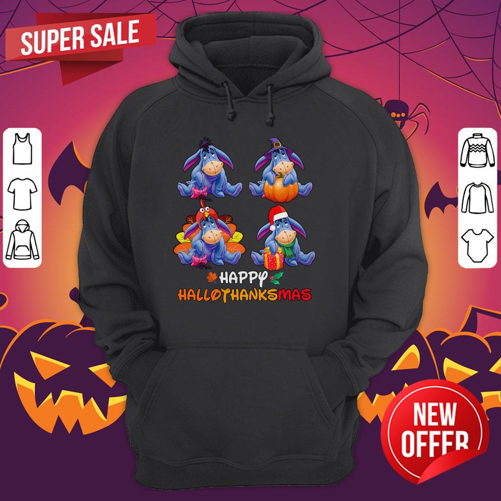 Awesome Eeyore Happy Hallothanksmas Shirt - Image 3