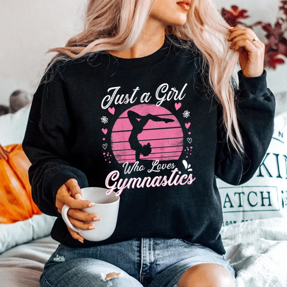 Gymnastic Sport Lover Tee Just A Girl Who Loves Gymnastics Shirt - Image 2
