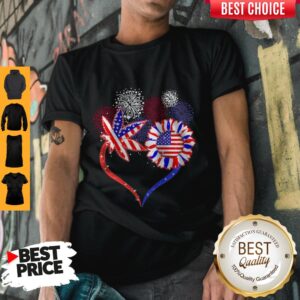 Cannabis And Sunflower Hearl Happy The 4th Of July American Shirt