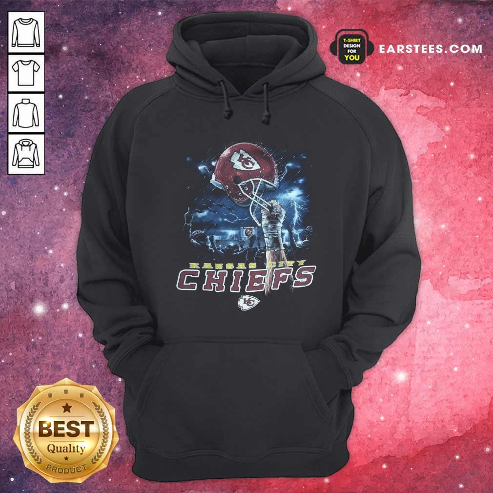 Hot Kansas City Chiefs Sky Helmet Black T-Shirt - Image 2