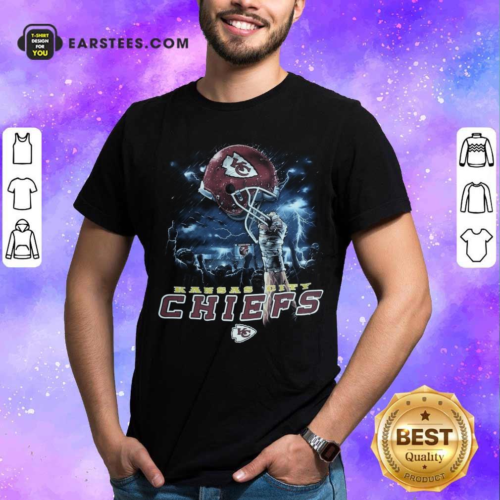 Hot Kansas City Chiefs Sky Helmet Black T-Shirt