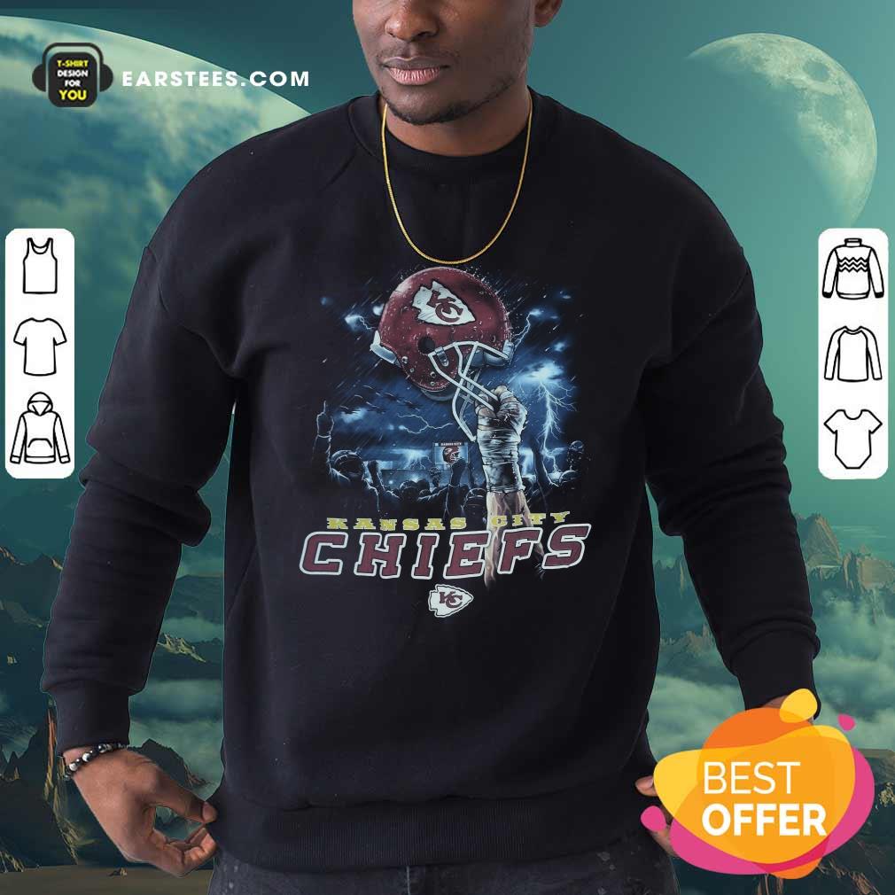 Hot Kansas City Chiefs Sky Helmet Black T-Shirt - Image 5