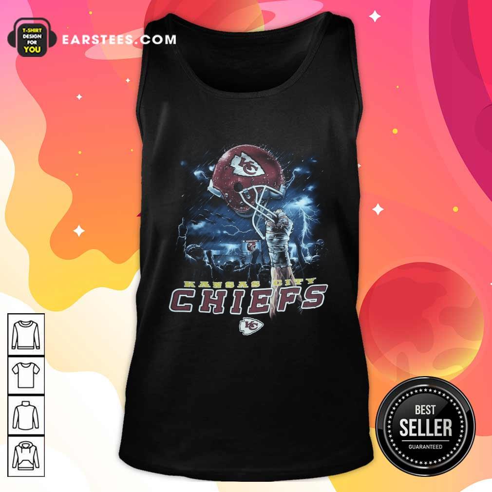Hot Kansas City Chiefs Sky Helmet Black T-Shirt - Image 4