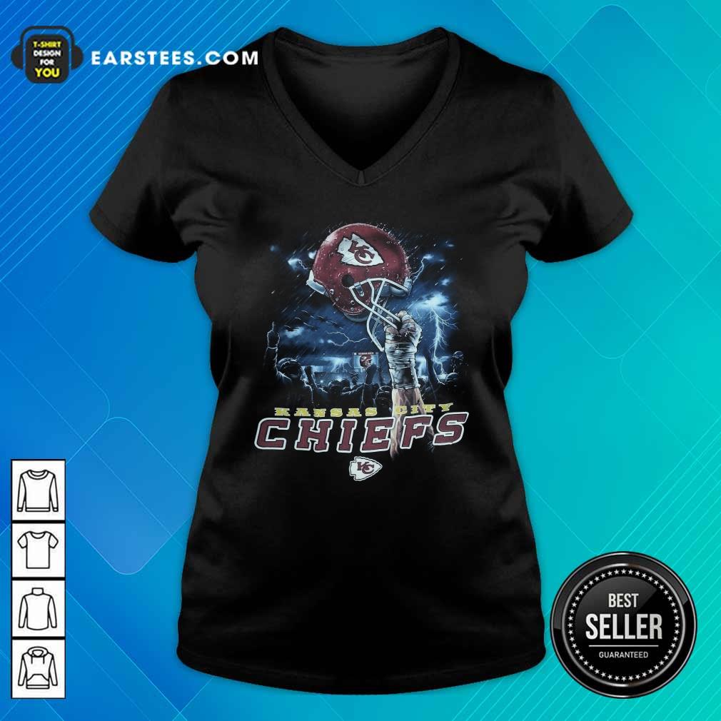 Hot Kansas City Chiefs Sky Helmet Black T-Shirt - Image 3