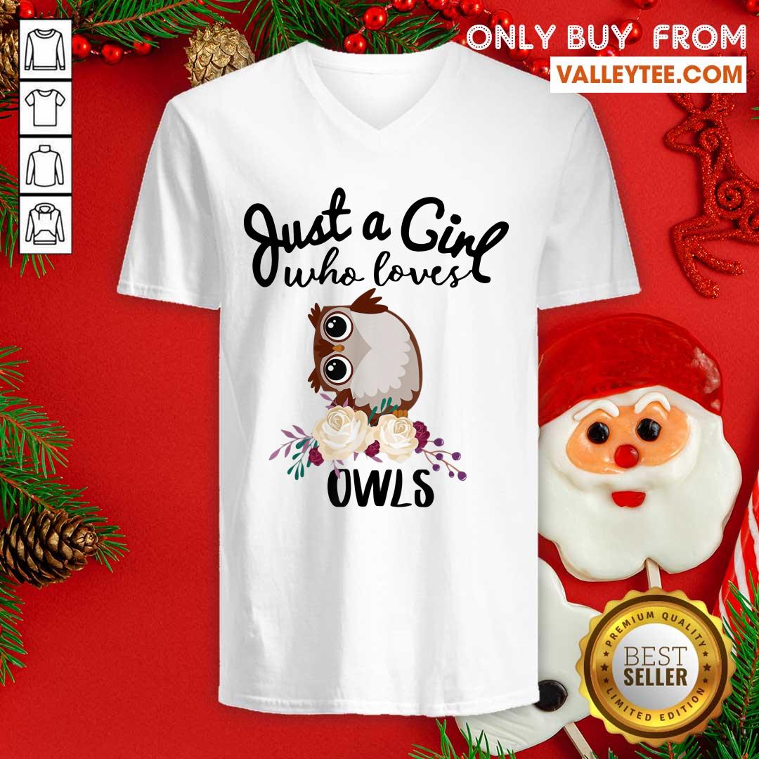 Just A Girl Who Loves Owls Shirt - Image 3