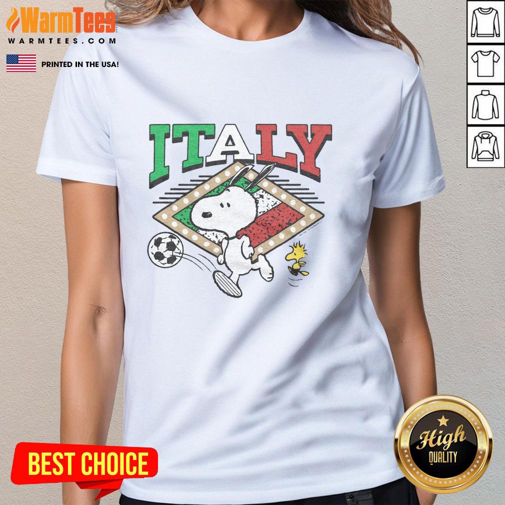 Cute Peanuts Snoopy X Italy Soccer T-Shirt - Image 3