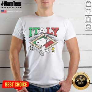 Cute Peanuts Snoopy X Italy Soccer T-Shirt