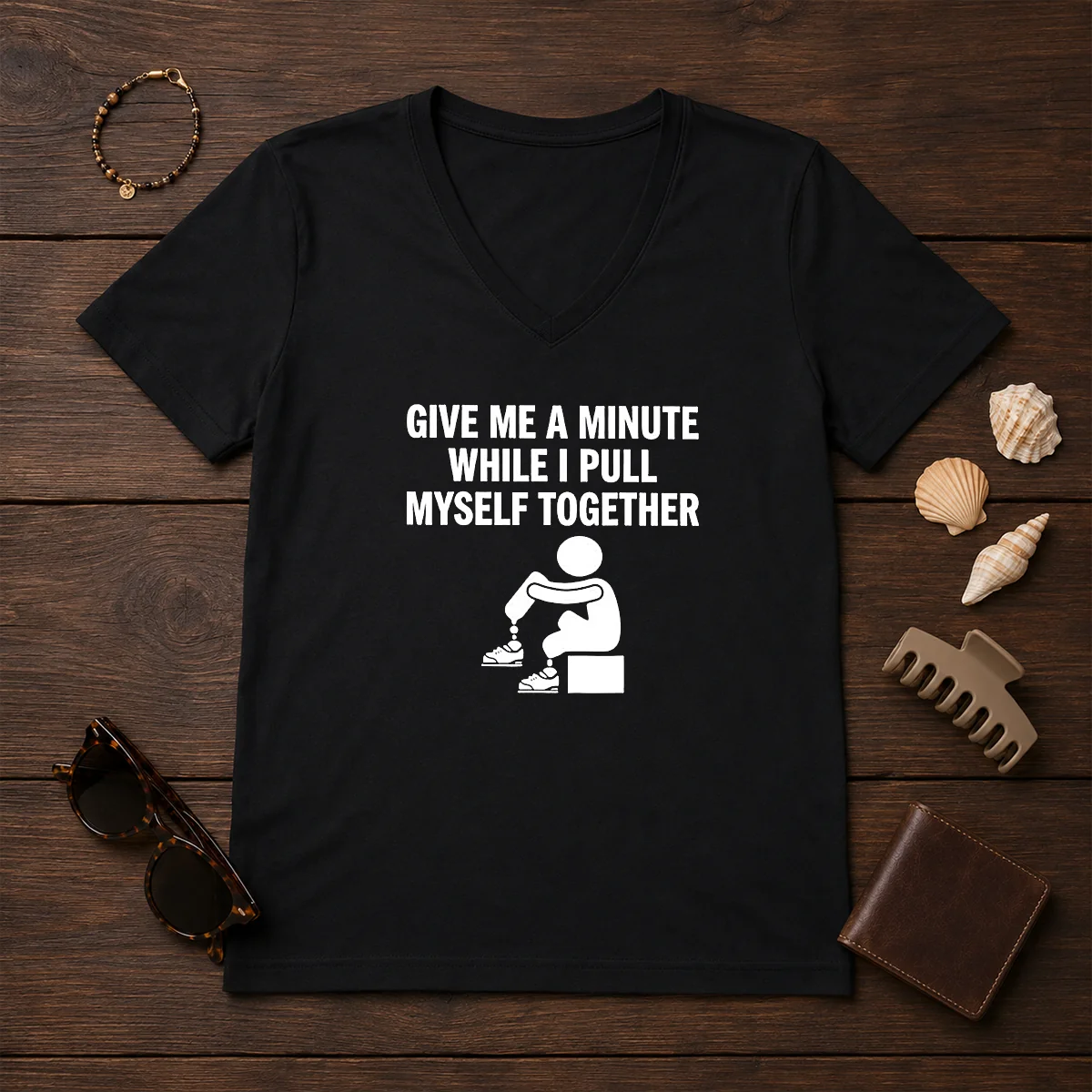 Funny Give Me A Minute While I Pull Myself Together Shirt - Image 2