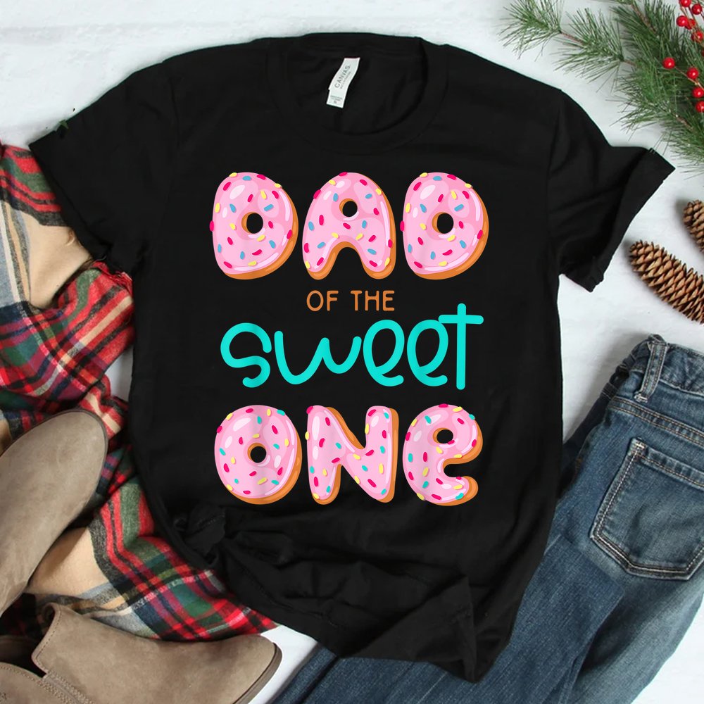 Dad Of Sweet One First Birthday Matching Family Donut Theme Shirt