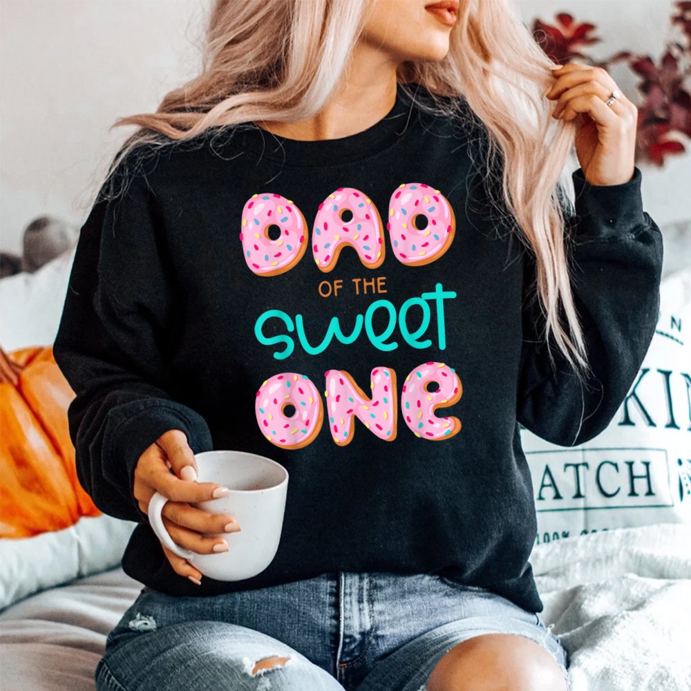 Dad Of Sweet One First Birthday Matching Family Donut Theme Shirt - Image 2