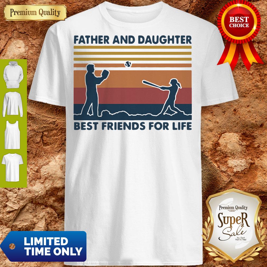 Softball Father And Daughter Best Friends For Life Vintage Shirt