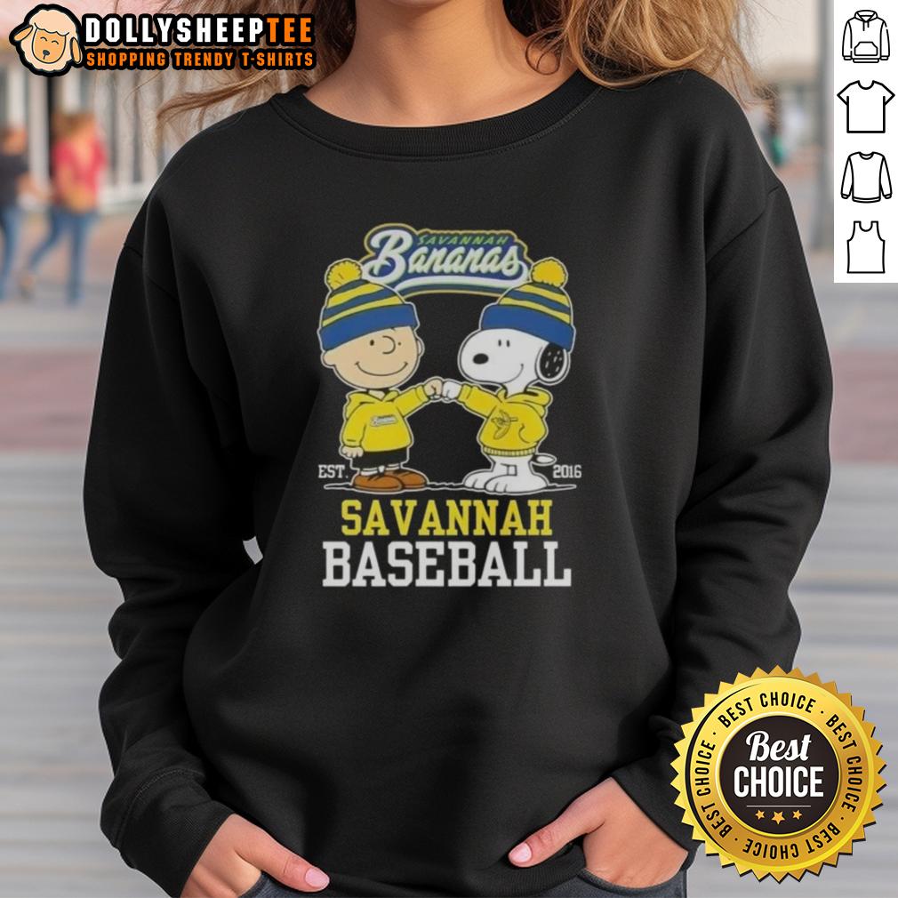 Hot Peanuts Charlie Brown And Snoopy Savannah Bananas Baseball Est 2016 T-Shirt - Image 4