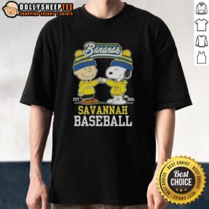 Hot Peanuts Charlie Brown And Snoopy Savannah Bananas Baseball Est 2016 T-Shirt