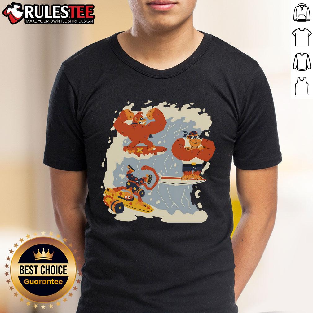 Awesome The Golden Wave Donkey Kong Diddy Kong Funky Kong T-Shirt