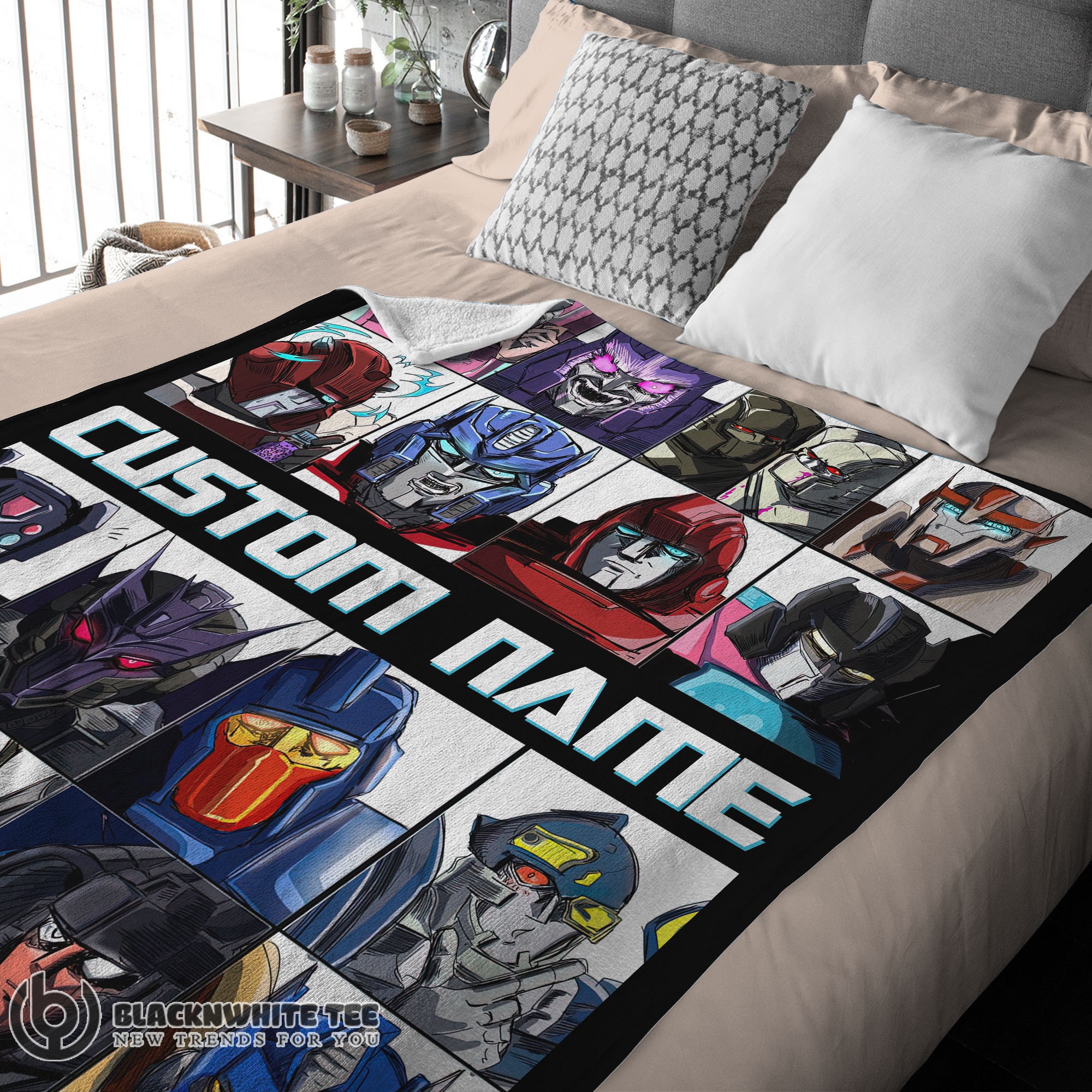 Cartoon Transformers Characters Blanket Fleece Customized Premium Blanket - Image 2
