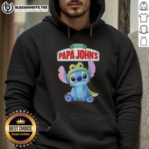 Alternative view of Awesome Stitch Cosplay Crocodile X Pizza Papa John's T-Shirt