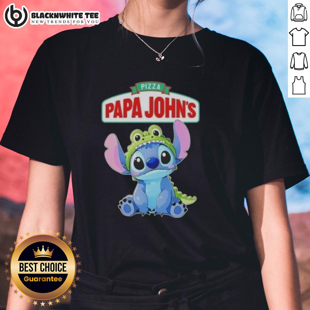 Awesome Stitch Cosplay Crocodile X Pizza Papa John's T-Shirt - Image 3