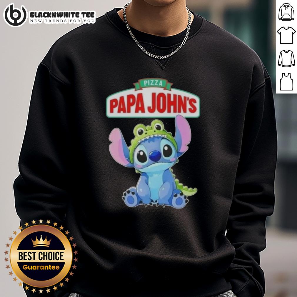Awesome Stitch Cosplay Crocodile X Pizza Papa John's T-Shirt - Image 5
