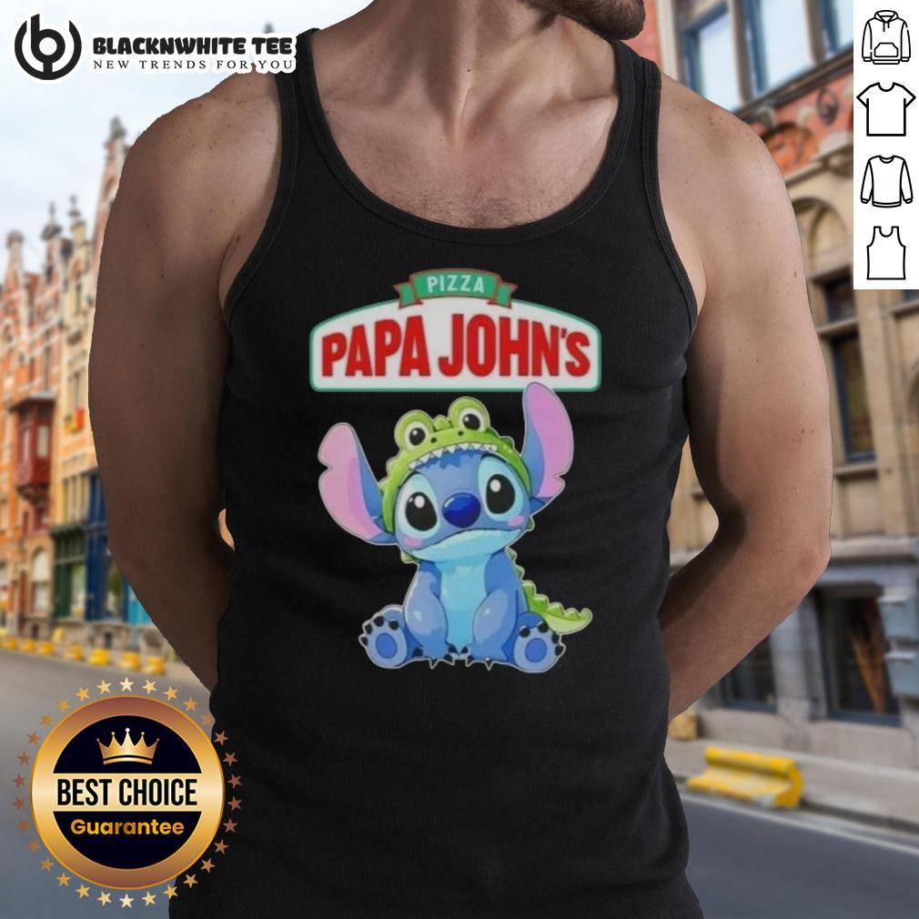 Awesome Stitch Cosplay Crocodile X Pizza Papa John's T-Shirt - Image 4